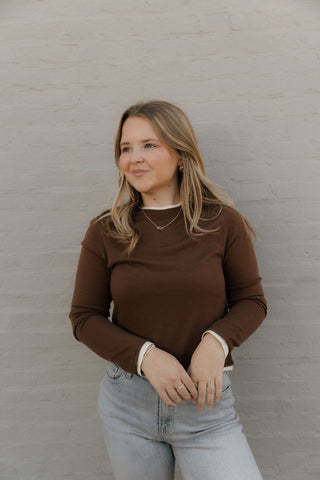 Layered Look Top, Brown *final sale