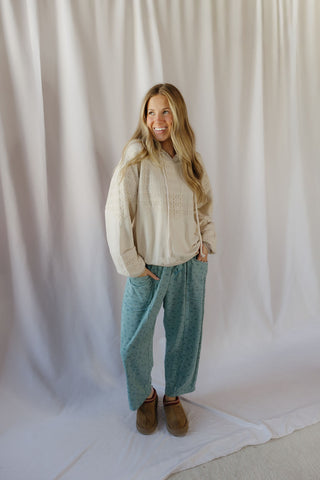 Romy Crochet Hoodie, Ecru - The Red Thread Boutique