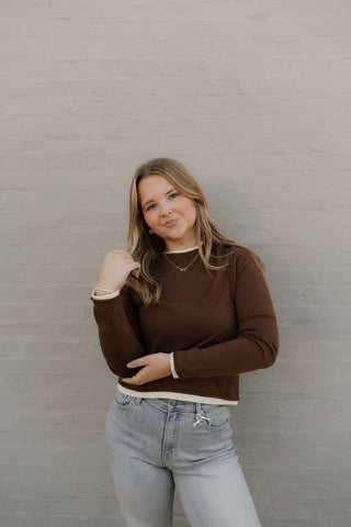 Layered Look Top, Brown *final sale