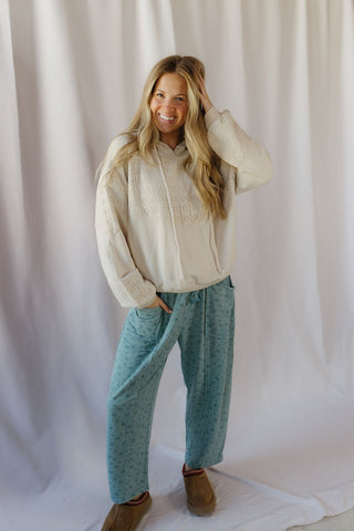 Romy Crochet Hoodie, Ecru - The Red Thread Boutique