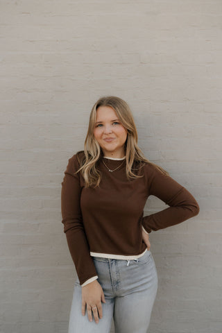 Layered Look Top, Brown *final sale