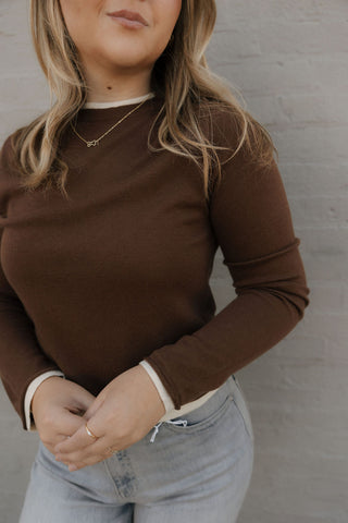 Layered Look Top, Brown *final sale