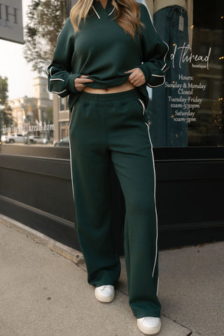 Piping Scuba Pants, Green