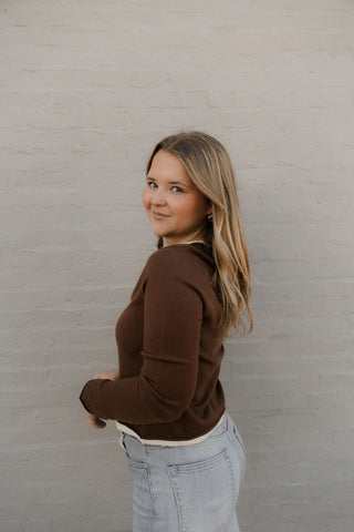 Layered Look Top, Brown *final sale