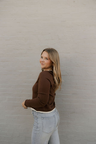 Layered Look Top, Brown *final sale
