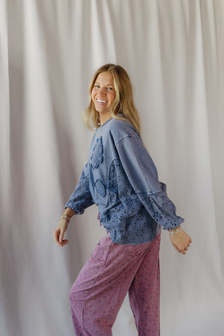 Tilly Basic Floral Barrel Jogger, Mulberry - The Red Thread Boutique