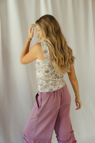 Rhea Floral Square Neck Tank