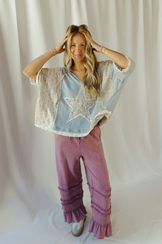 Star Hooded Top, Blue