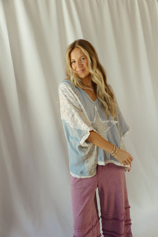 Star Hooded Top, Blue