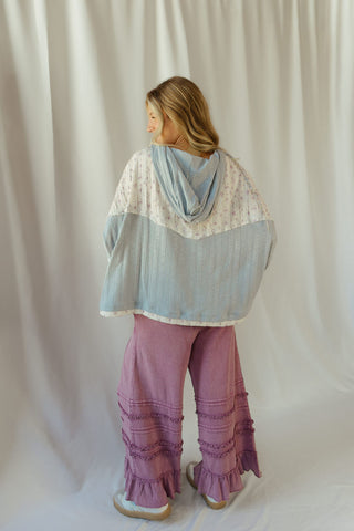 Star Hooded Top, Blue