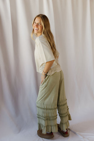 Cleo Crochet Short Sleeve Tee, Natural - The Red Thread Boutique
