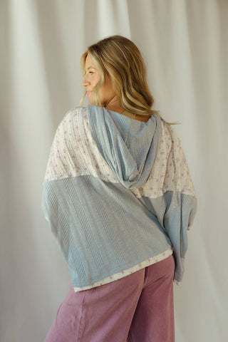 Star Hooded Top, Blue
