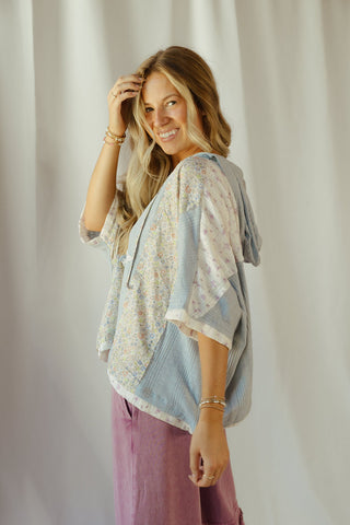 Star Hooded Top, Blue