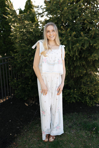Embroidered Tank/Pants Set *final sale