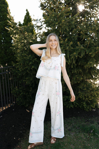 Embroidered Tank/Pants Set *final sale