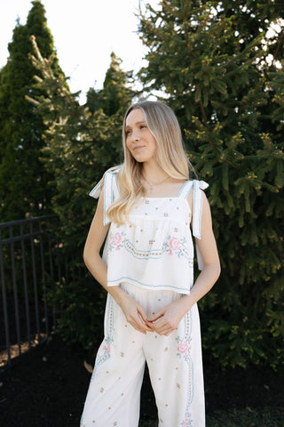 Embroidered Tank/Pants Set *final sale