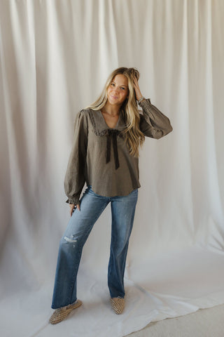Haven Plaid Blouse - The Red Thread Boutique