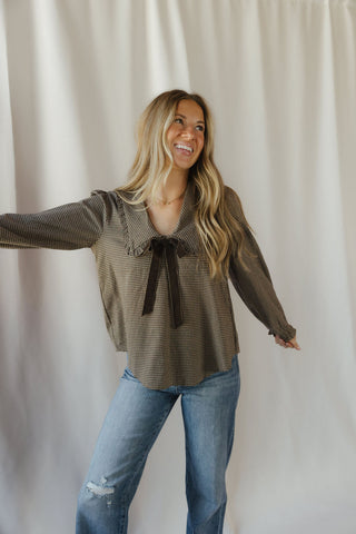 Haven Plaid Blouse - The Red Thread Boutique