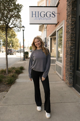 Dream Knit Jane Top, Obsidian Gray