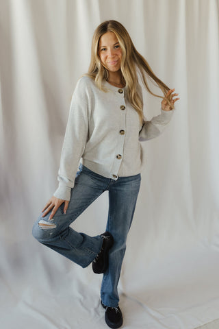 Barrett Cardigan, Grey - The Red Thread Boutique