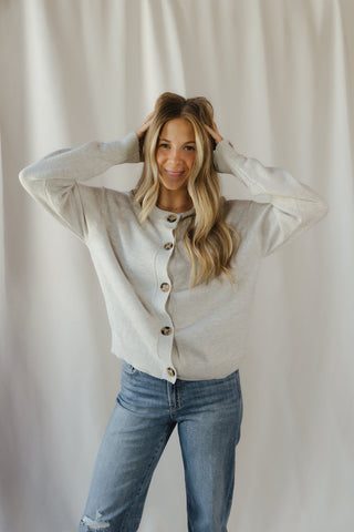 Barrett Cardigan, Grey - The Red Thread Boutique