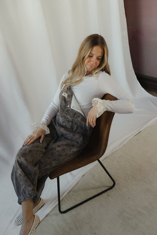 Brooklyn Floral Mineral Wash Overalls, Brown - The Red Thread Boutique