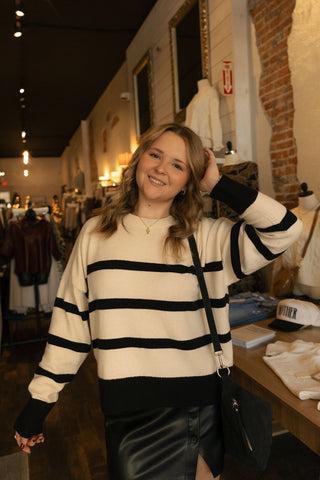 Jordane Stripe Sweater, Oatmeal by Z Supply