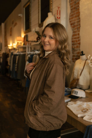 Suede Oversized Bomber