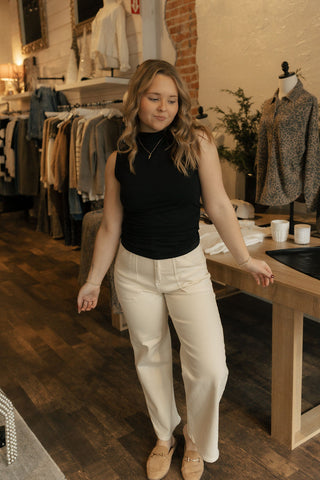 Cargo Pocket Wide Leg, Almond