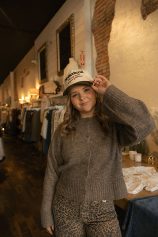 Button Front Cardigan, Mocha