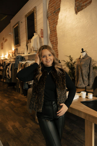 Leopard Faux Fur Vest *final sale*