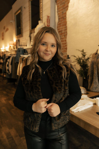 Leopard Faux Fur Vest *final sale*