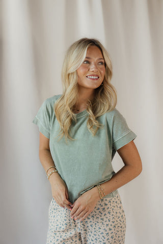 Ivy Mineral Wash Tee, Olive
