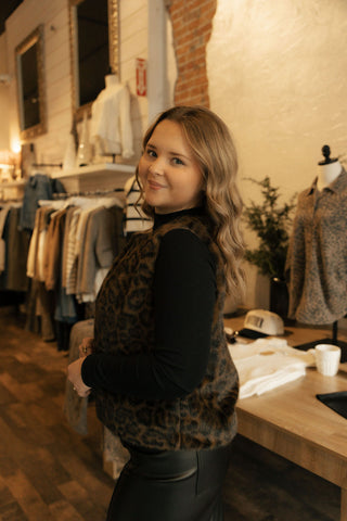 Leopard Faux Fur Vest *final sale*
