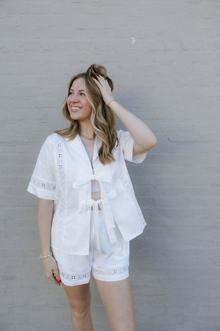 Eyelet Trim Set, White *final sale*