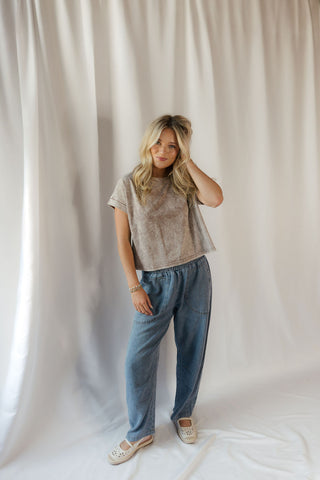 Ivy Mineral Wash Tee, Cocoa