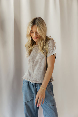 Ivy Mineral Wash Tee, Cocoa