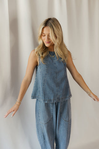 Felicity Sleeveless Denim Top