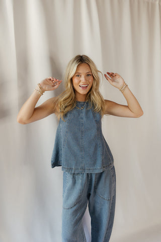 Felicity Sleeveless Denim Top