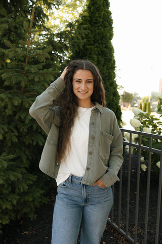 All Day Cropped Knit Jacket, Hunter Green by Z Supply