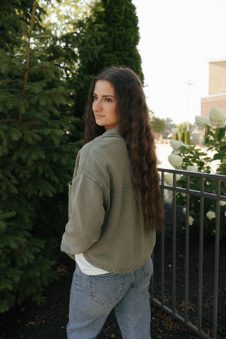 All Day Cropped Knit Jacket, Hunter Green by Z Supply