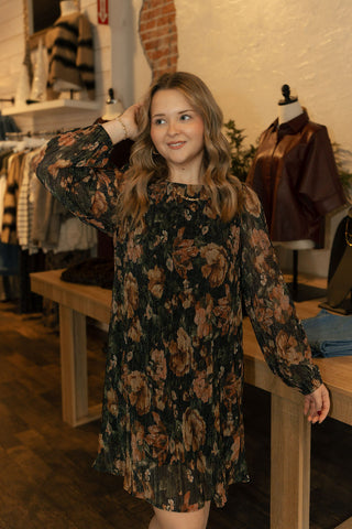 Metallic Floral Dress *final sale