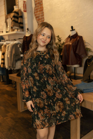 Metallic Floral Dress *final sale