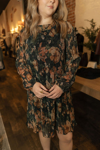 Metallic Floral Dress *final sale