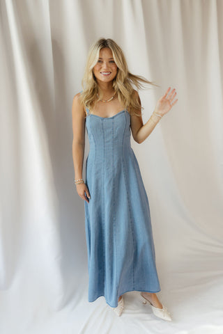 Z Supply Leonora Indigo Midi Dress