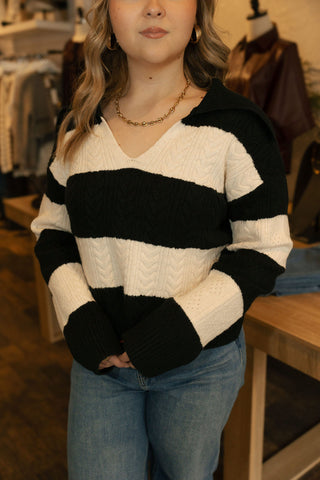 Paula Sweater, White Black