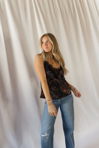 Solara Floral Lace Cami, Black - The Red Thread Boutique