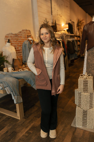 Alpine Fleece Zip Up Hooded Vest