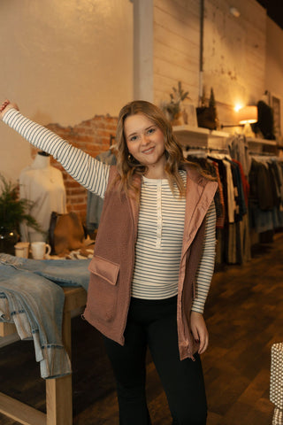 Alpine Fleece Zip Up Hooded Vest