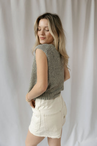 Remi Marled Knit Sweater Vest - The Red Thread Boutique